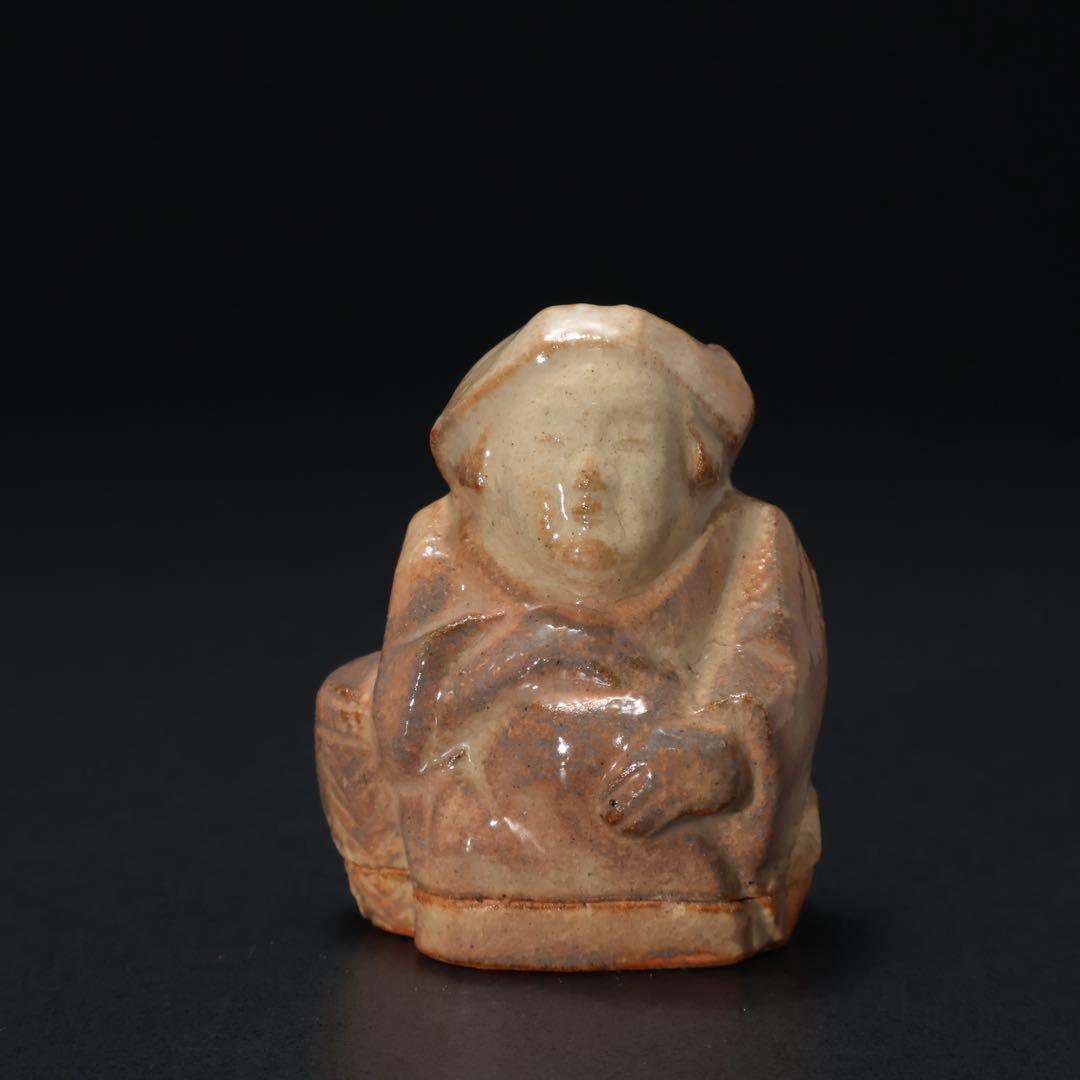 香合　茶摘み人形　七十四代朝日豊斎　共箱　早乙女　炉用　R1421お3