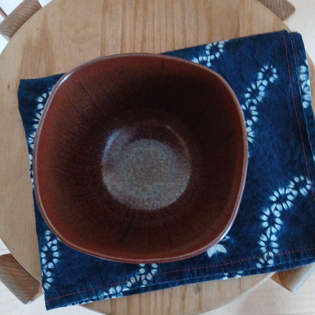 茶道具 天目釉 草花散 茶碗 通次嵩山 造