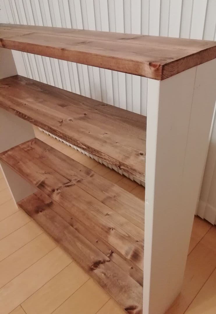 ハンドメイドシェルフ/収納棚/ホワイト【送料込み】