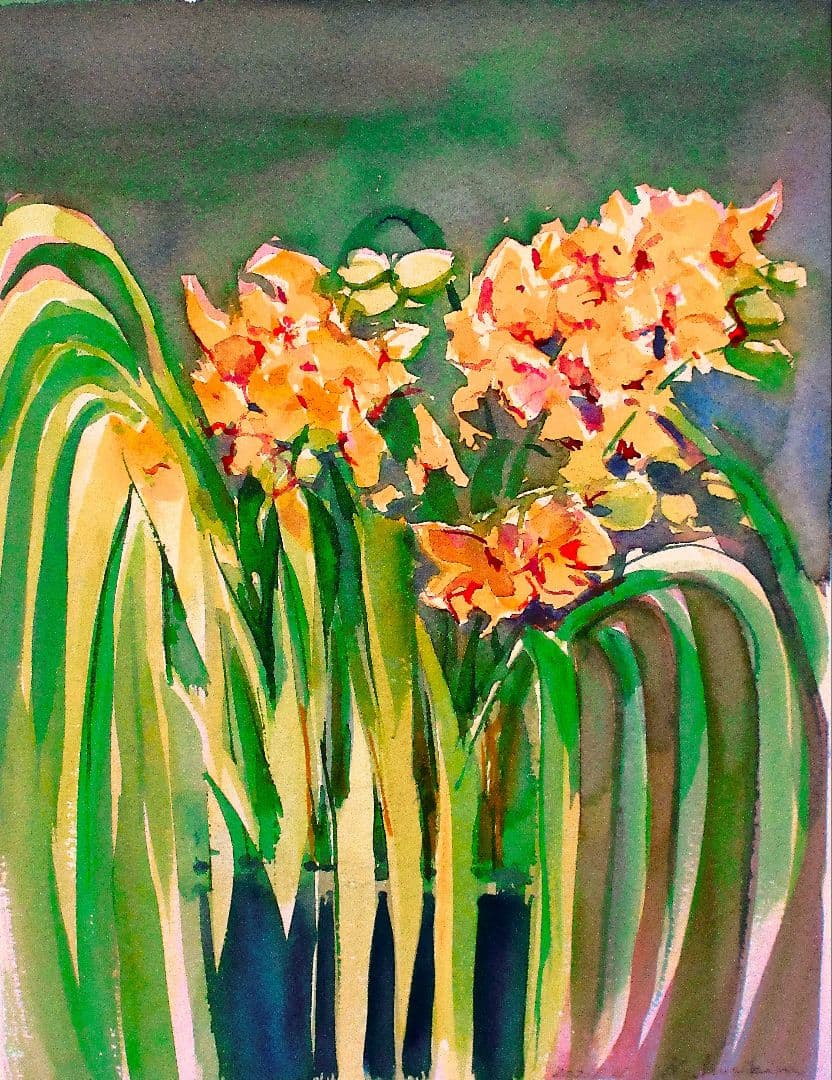 水彩画(蘭シンピジュゥム)