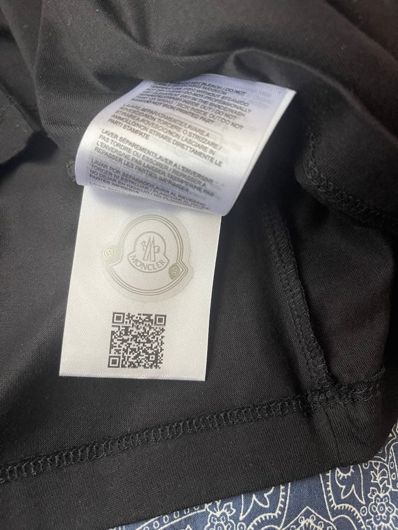 MONCLER 刺繍の鳥 ブラックTシャツ M size