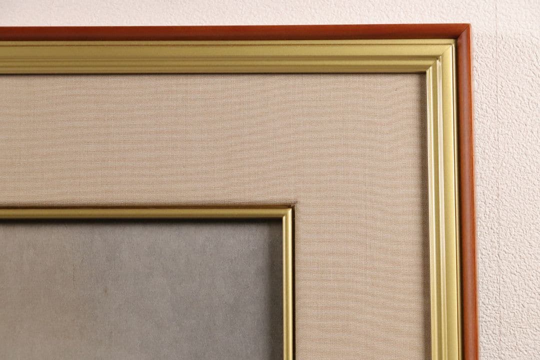 【真作】佐藤隆良 紙本肉筆 金彩墨彩 仏画 日本画 額装 アクリル板 CK43