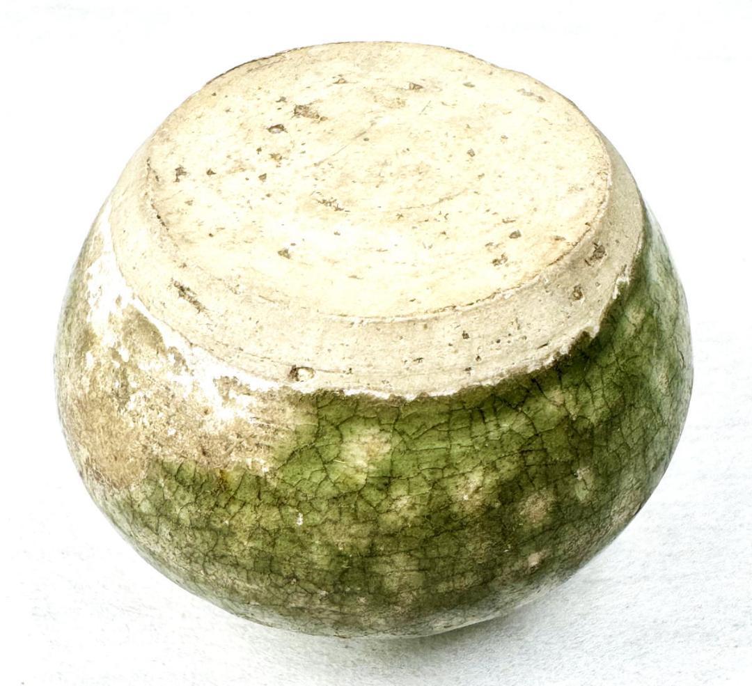 宋時代 緑釉壷 緑釉壷 伝世品焼物 ウブ品 茶道具 中国古玩 美術WWTT076