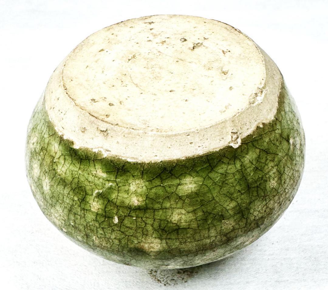 宋時代 緑釉壷 緑釉壷 伝世品焼物 ウブ品 茶道具 中国古玩 美術WWTT076