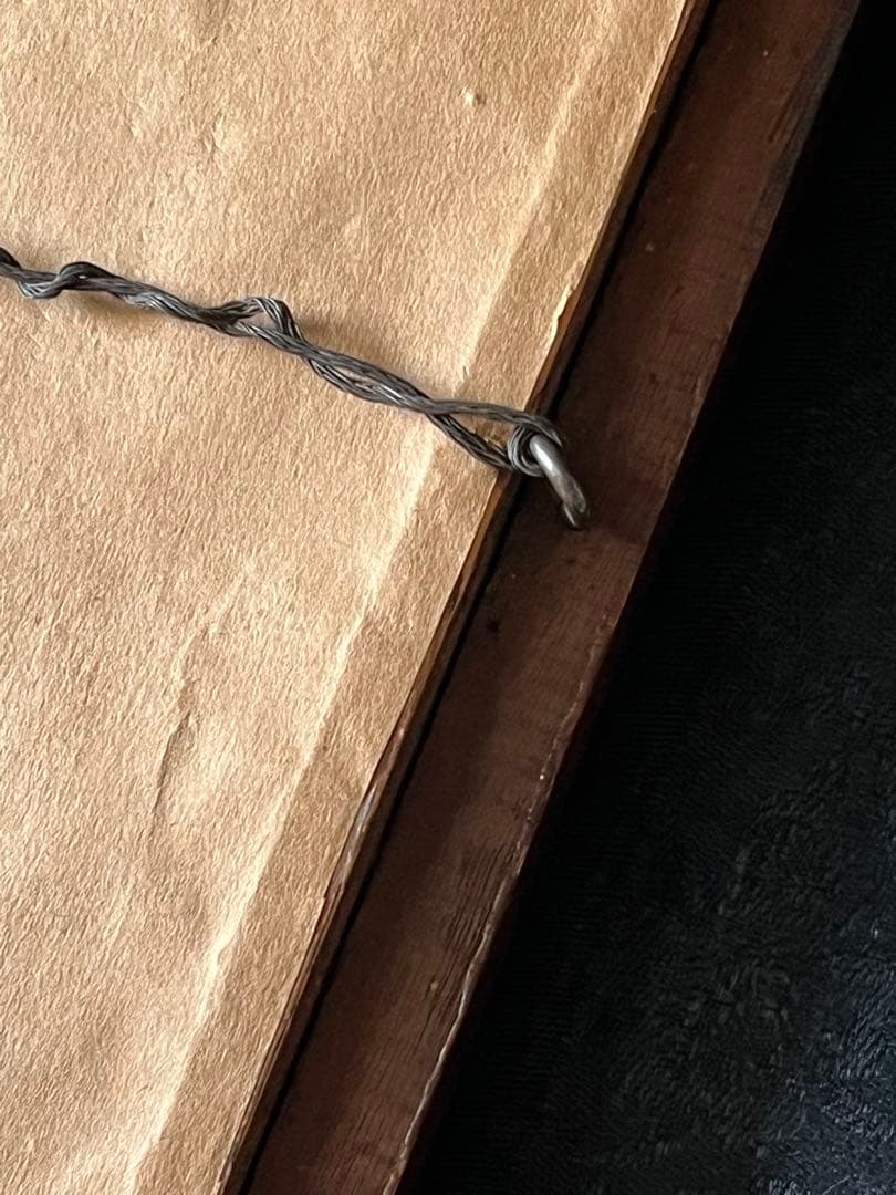 アンティークヴィクトリアンガラスフレーム壁掛け額装飾ペーパードール紙もの