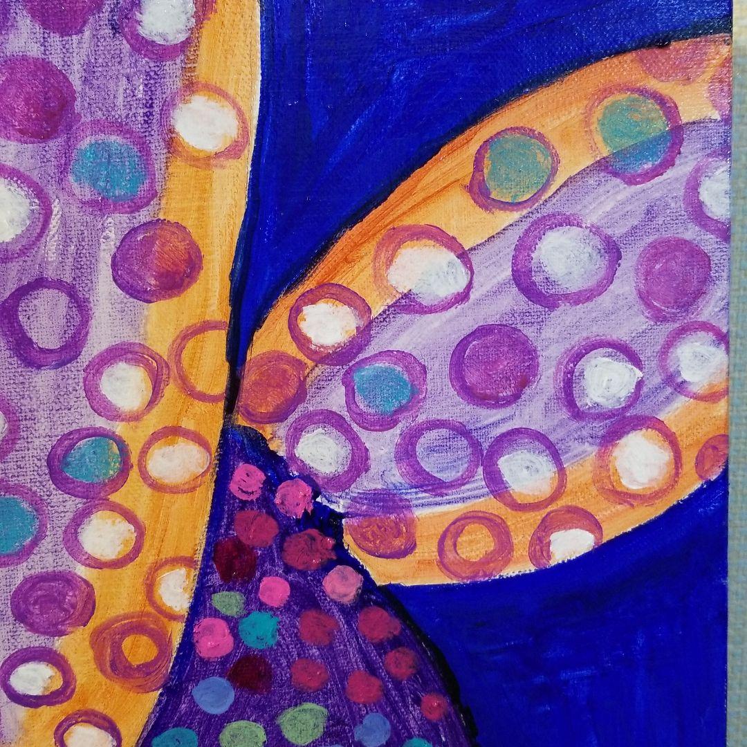 油絵　けい　羽ばたく練習を見る鳥