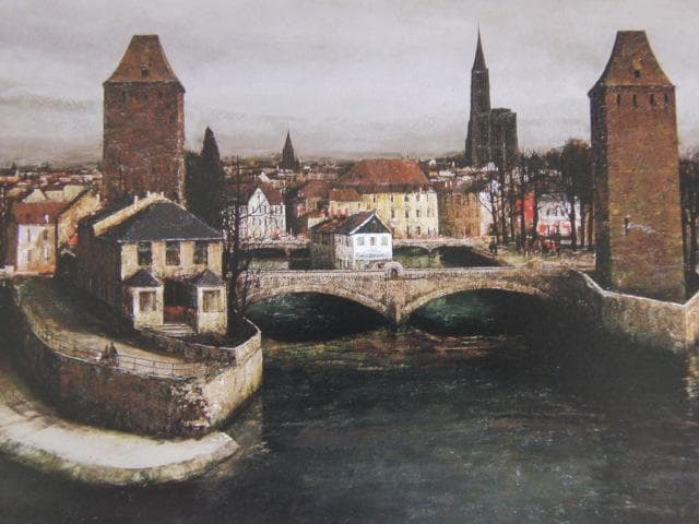 武本春根、【或る日のストラスブルグ】、希少な額装用画集より