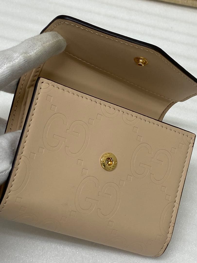 3-3204 GUCCI グッチ 3つ折り財布 GGロゴ ミディアム ウォレット