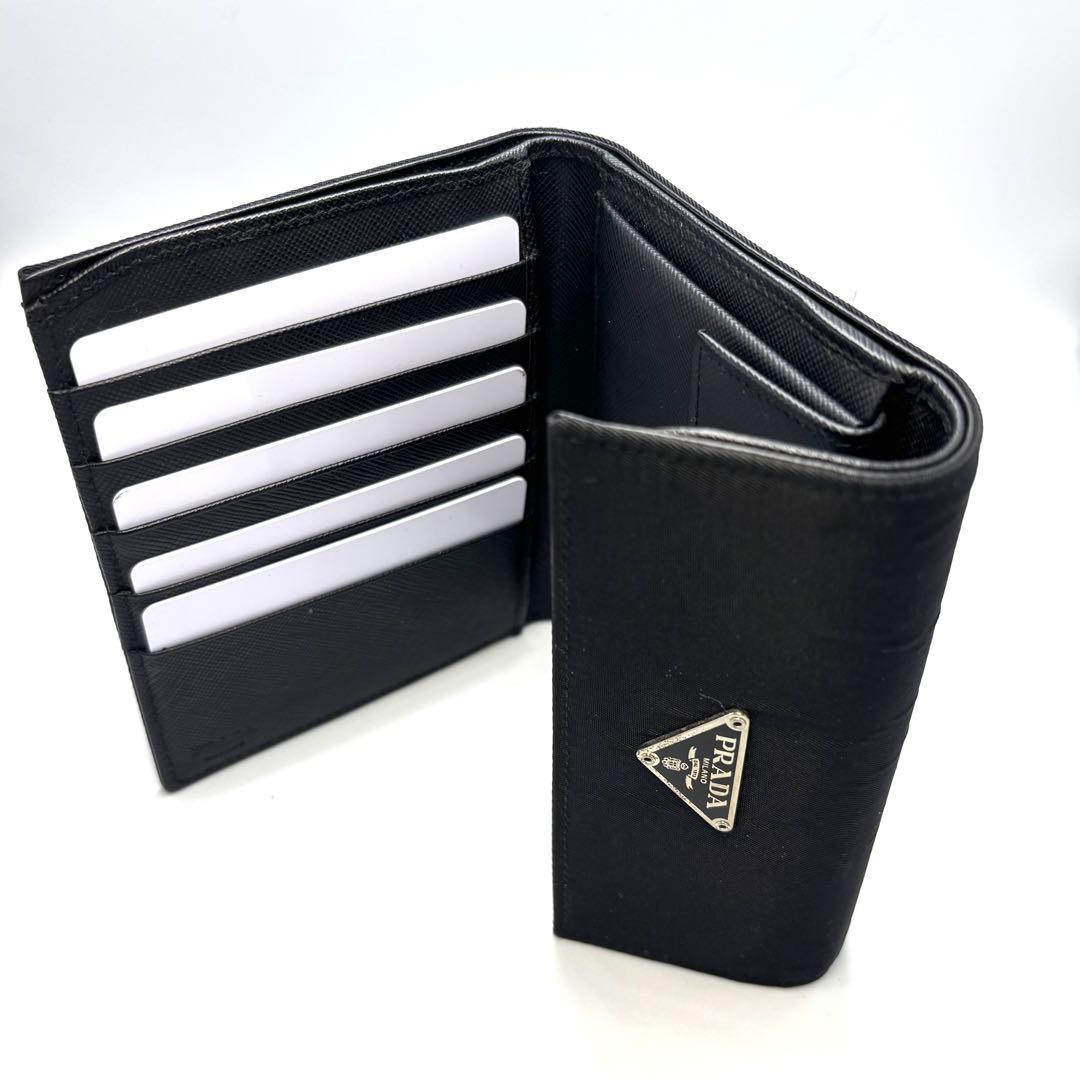 美品　PRADA プラダ ナイロン ポーチ 三角ロゴ ブラック クラッチバッグ