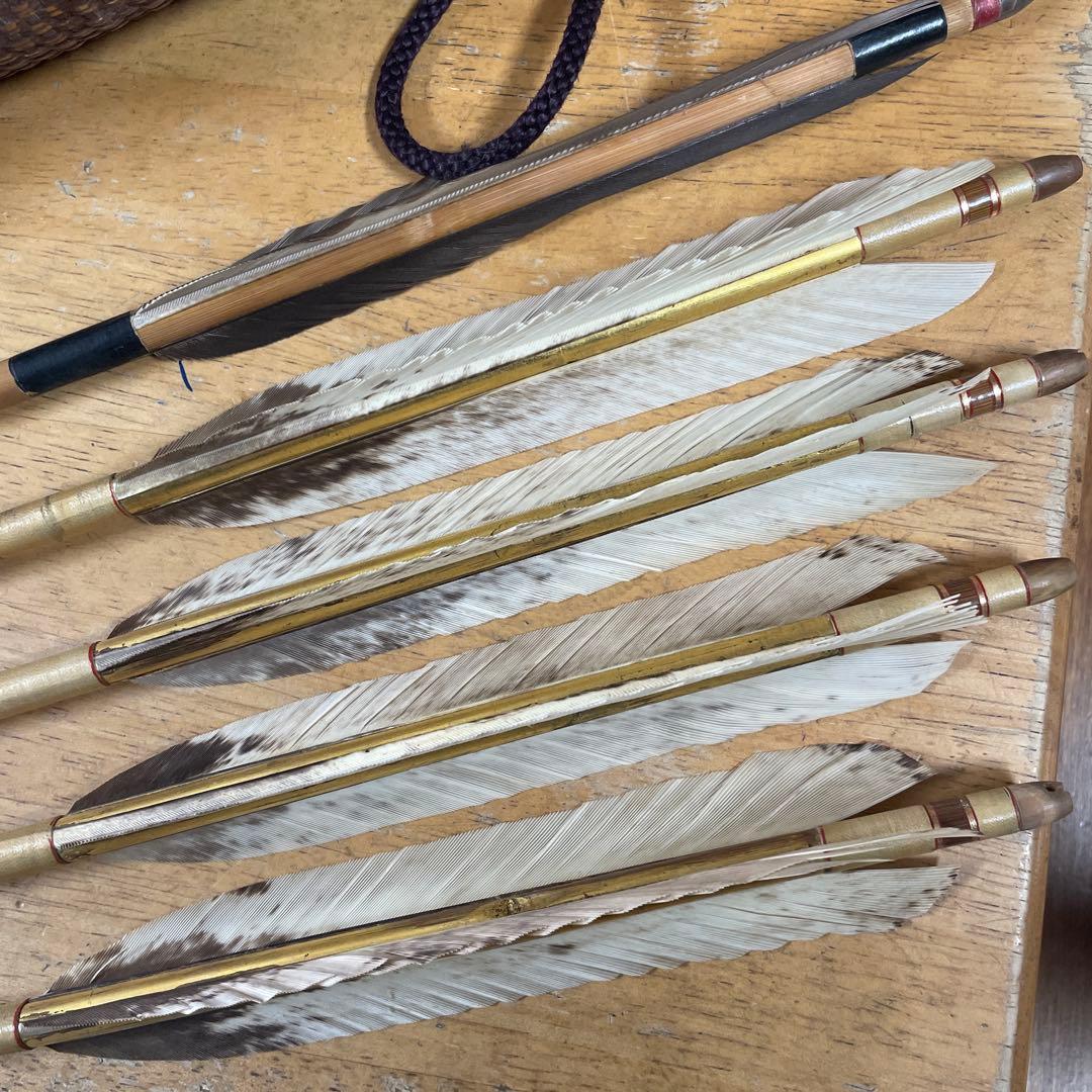 竹製矢筒と矢4本セット　弓道　竹矢