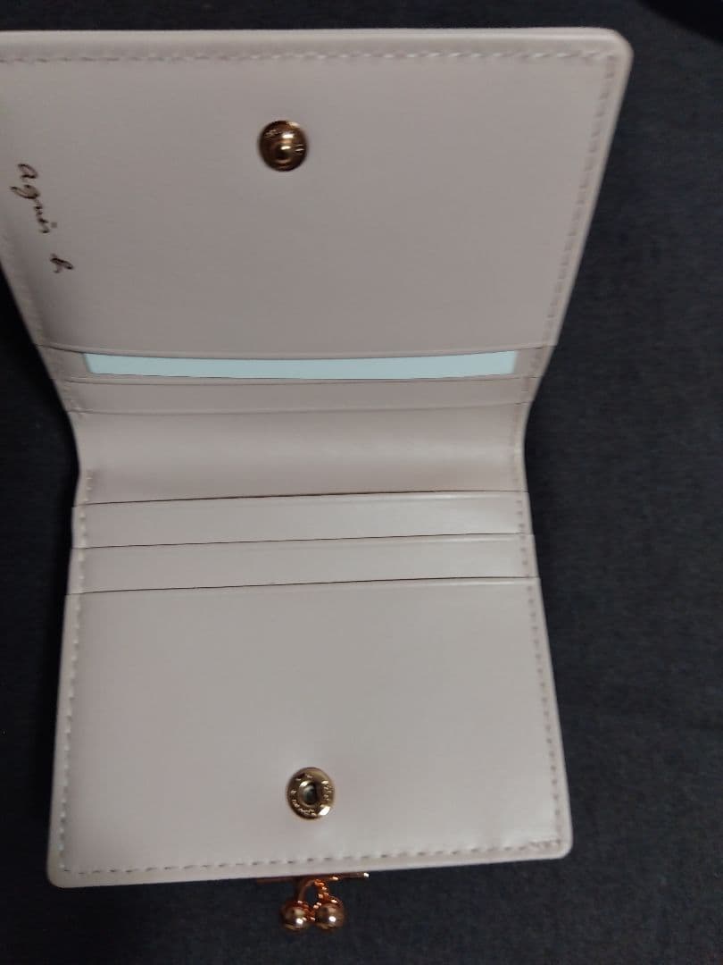アニエスベー　ガラスレザー　二つ折り ウォレット　財布