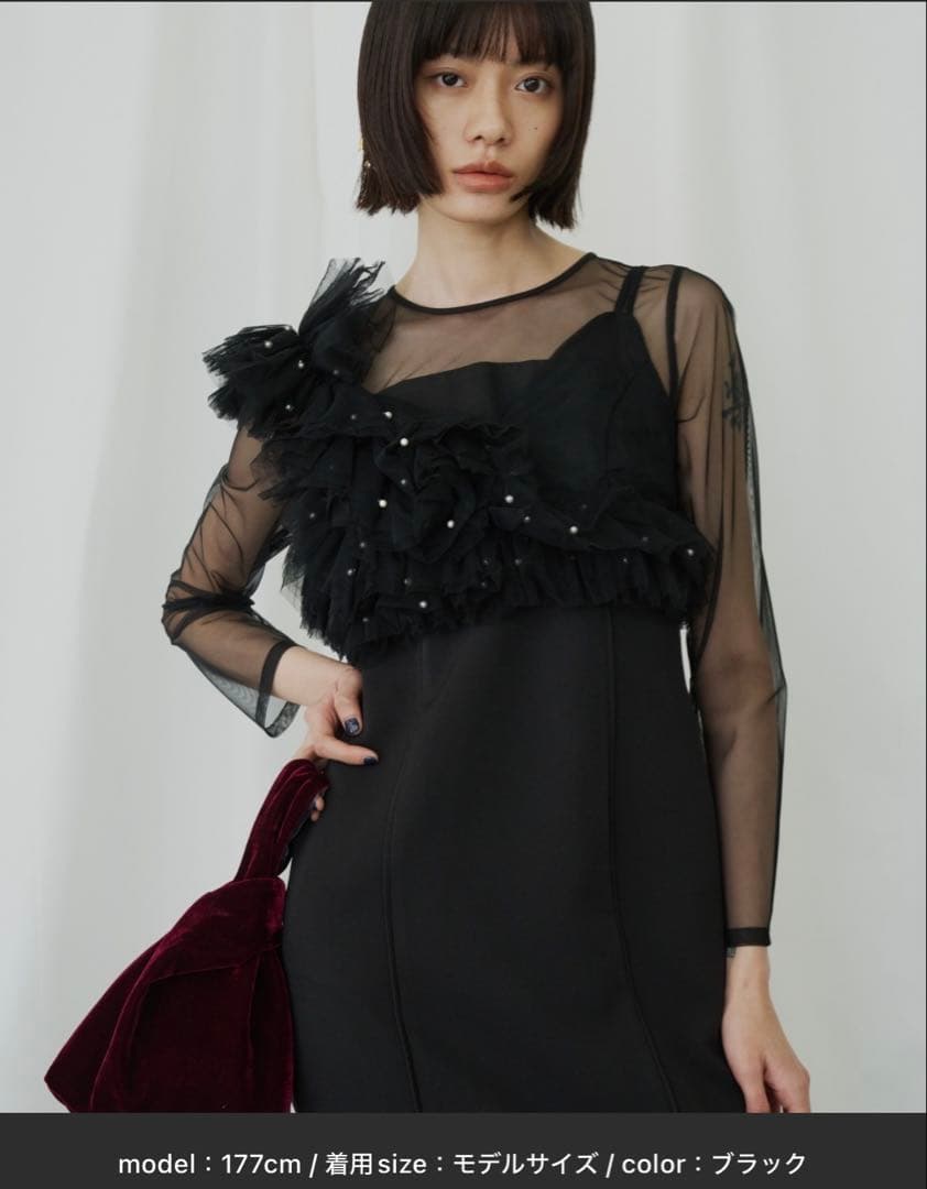 【新品】パールビスチェドレス　ANDRESD 2025 アンドレスド　Lサイズ