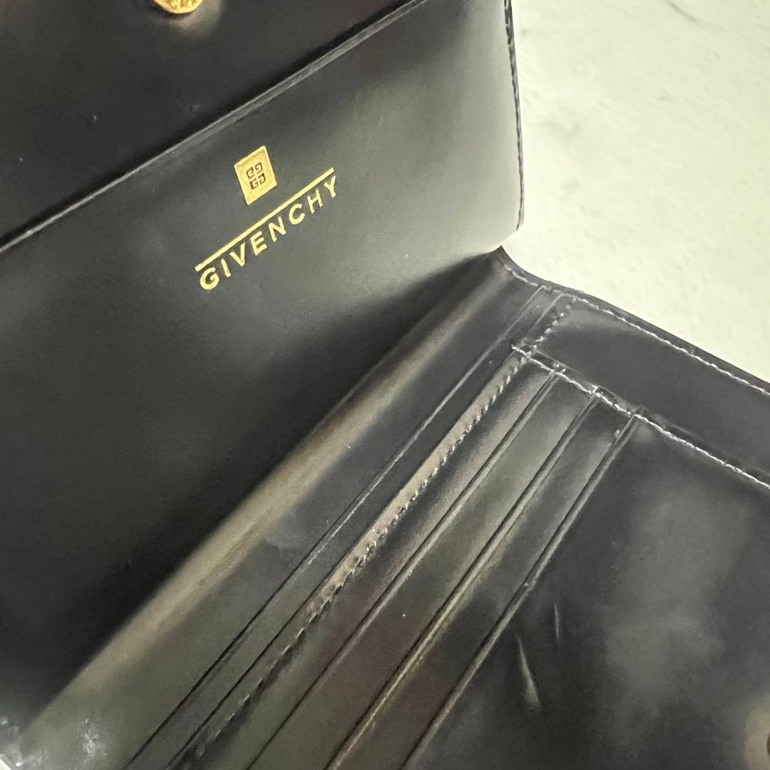 レア品　ジバンシー GIVENCHY ヴィンテージ　折り財布　総柄　ガマ口　黒