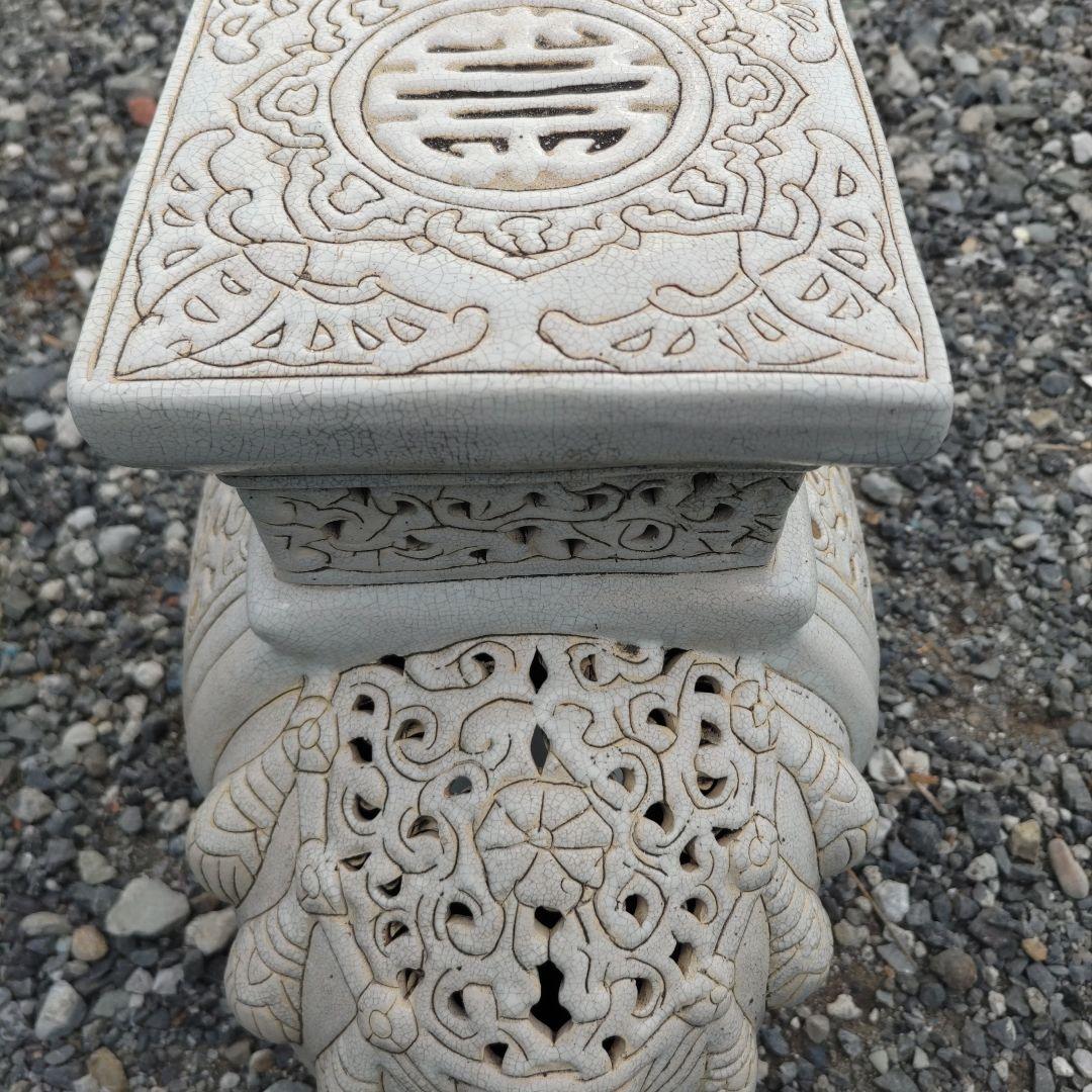 陶器製　象　花台　置物　インテリア アンティーク アジアン　オブジェ