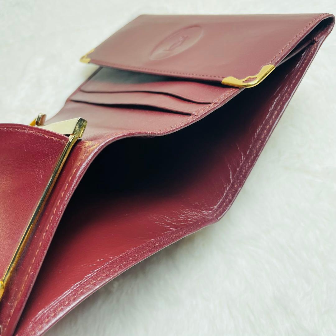 未使用級正規品Cartier カルティエ がま口 マストライン 三つ折り 希少
