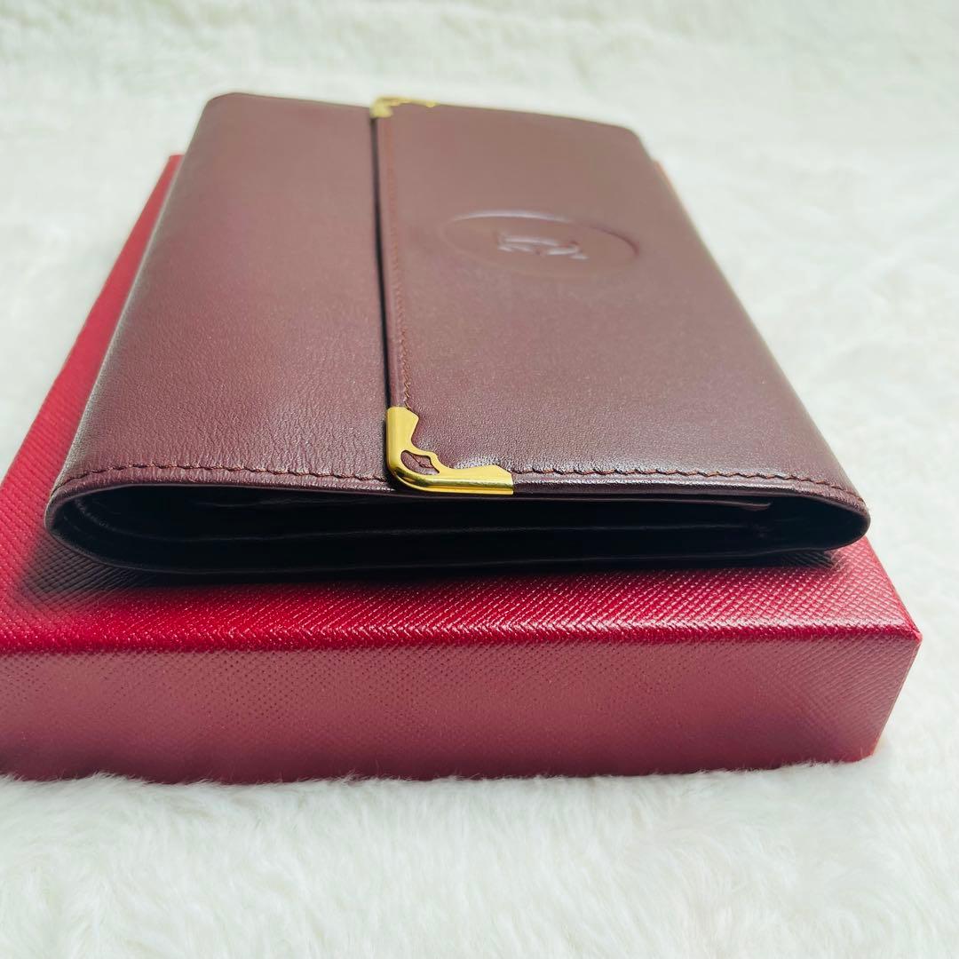 未使用級正規品Cartier カルティエ がま口 マストライン 三つ折り 希少