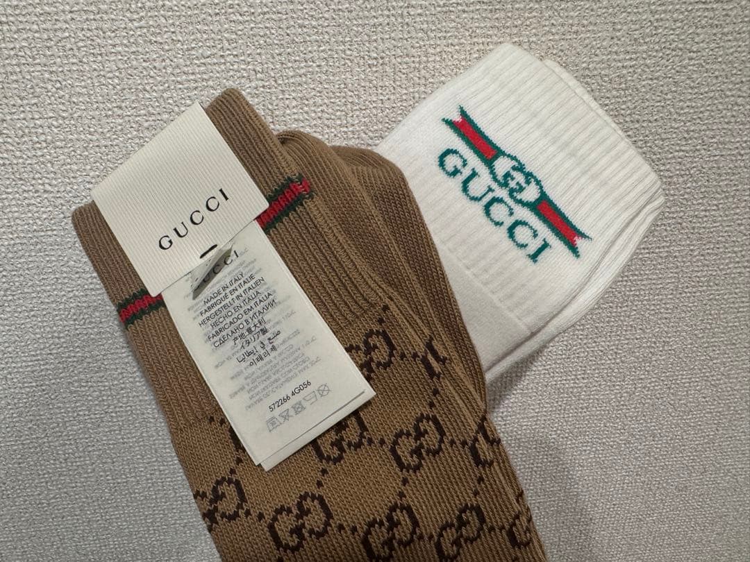GUCCI【メンズソックス26〜28㎝/2足セット】