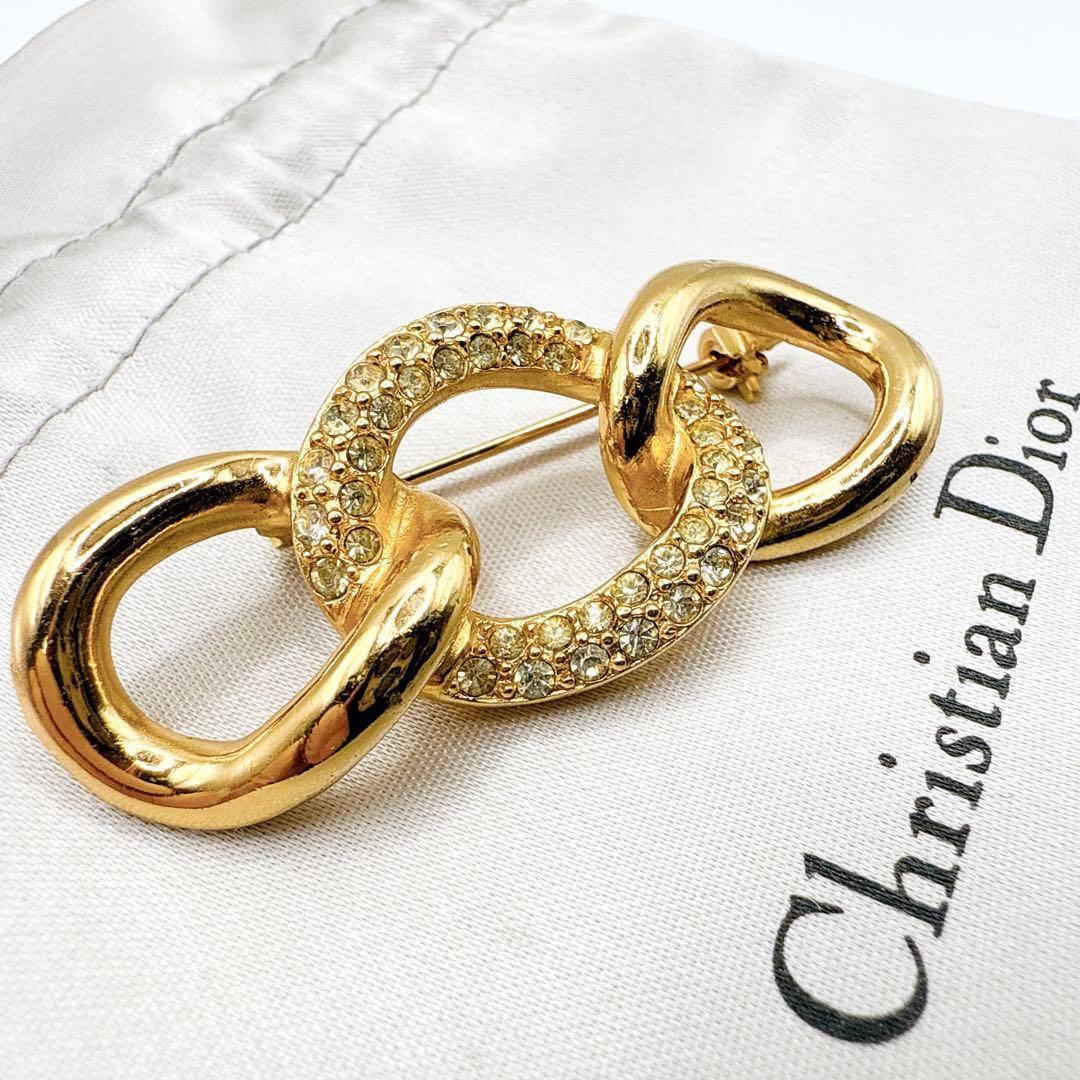 2528極美品✨Dior　ブローチ　CD　ロゴ　希少　刻印