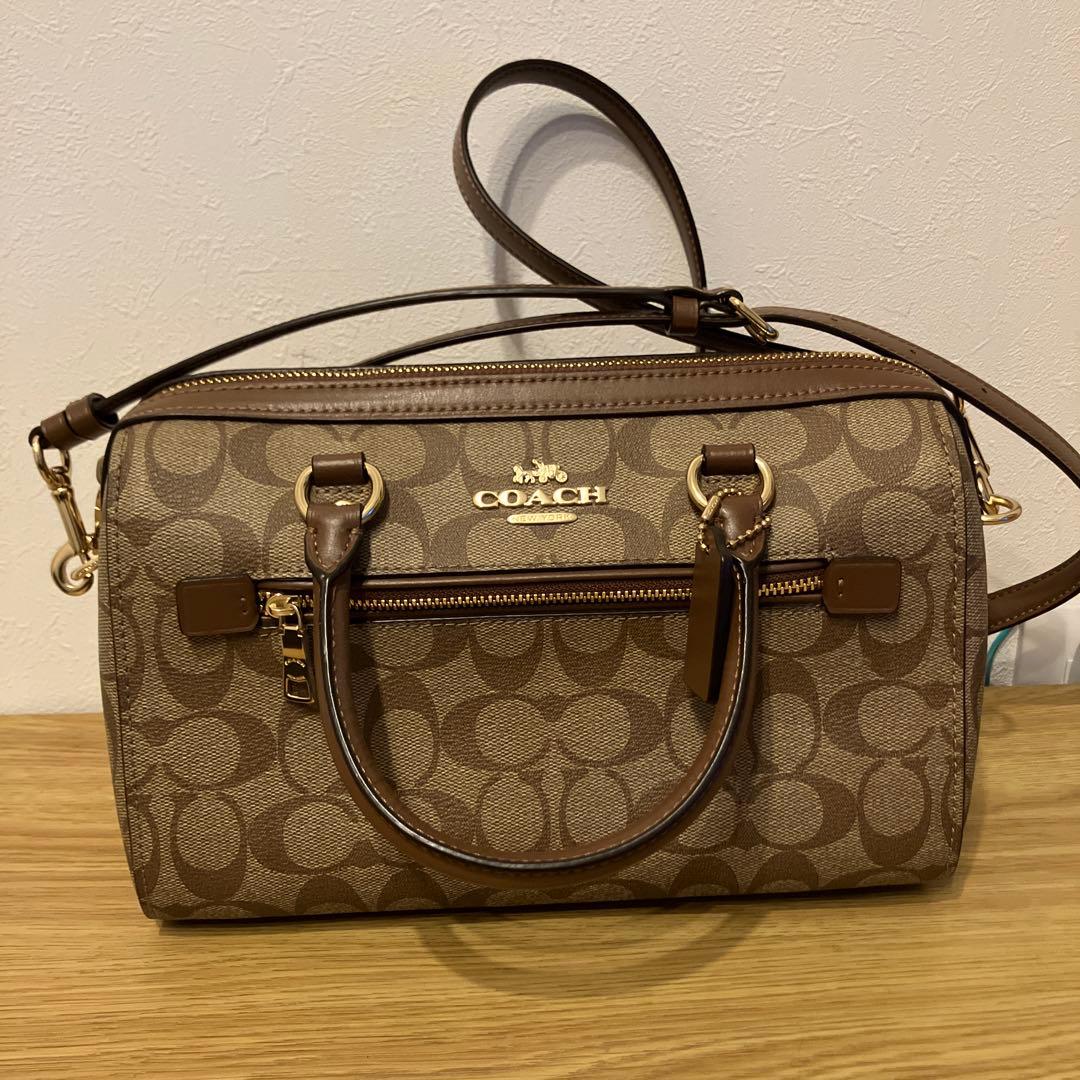 極美品COACH コーチ　2way ミニボストン シグネチャー