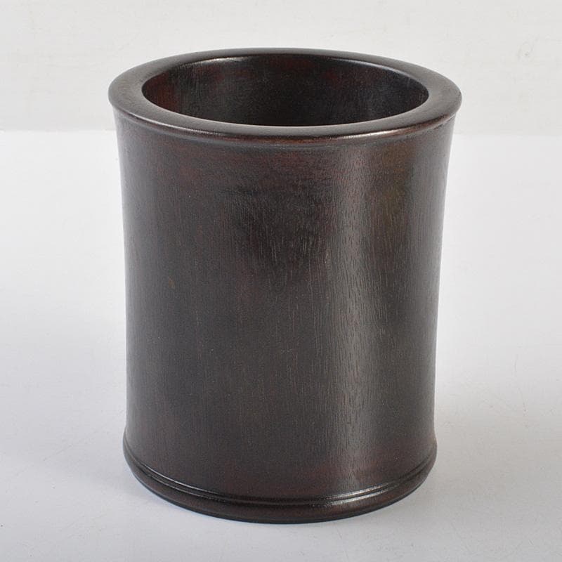 中国　書道具　唐木紫壇製　筆筒　N　6375E