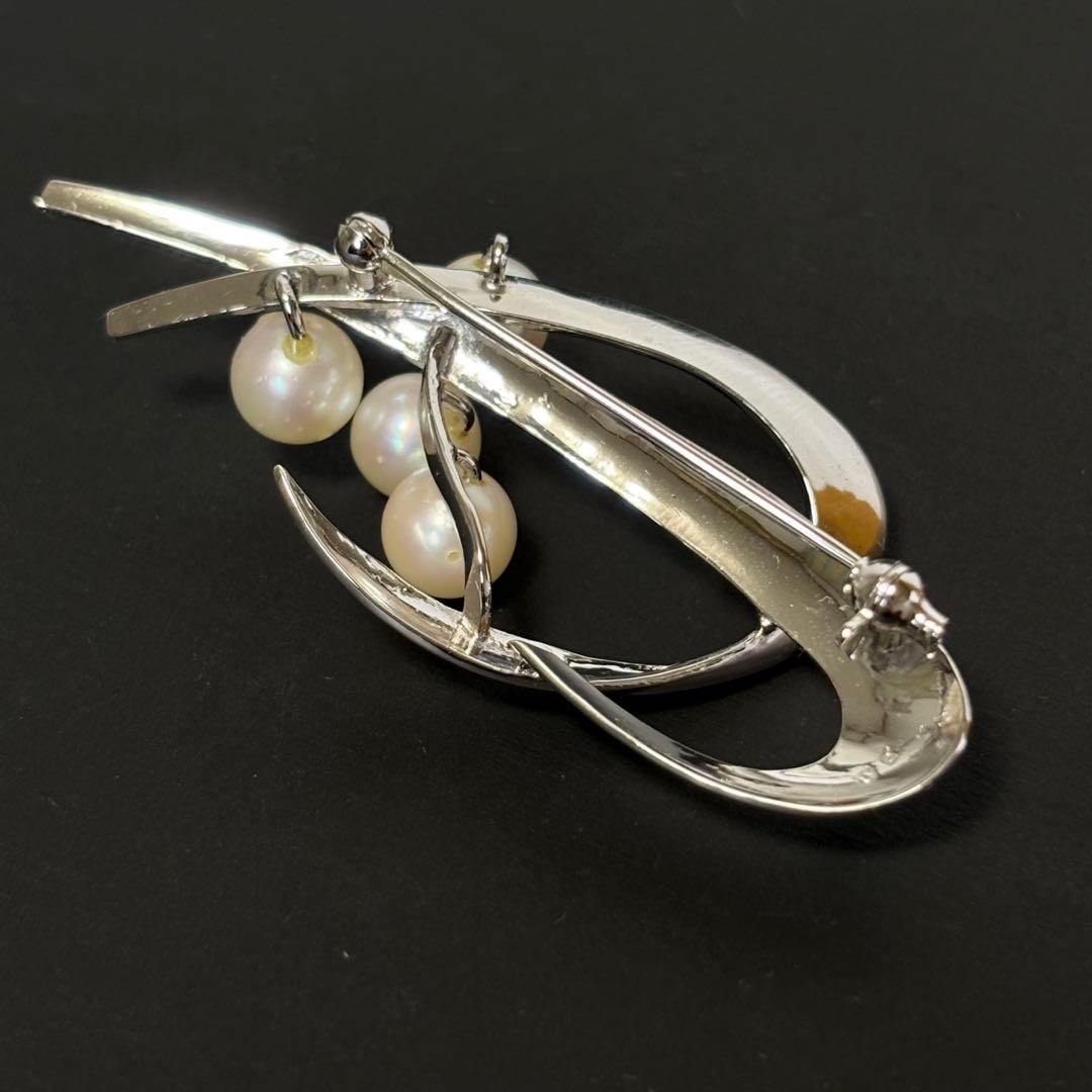 【極美品】タサキ　パール　ブローチ　シルバー　コサージュ　4粒