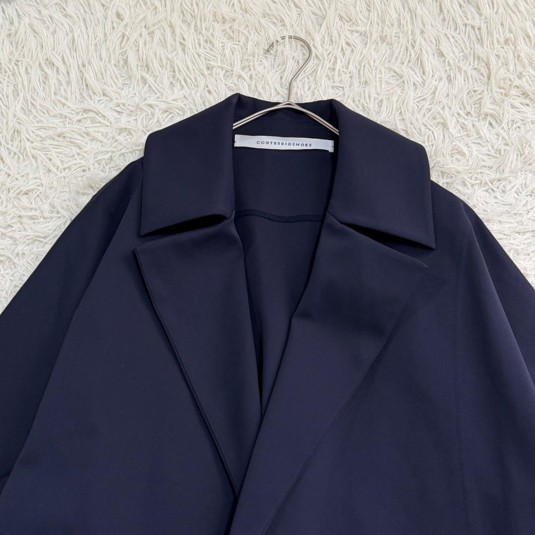 16508✨コグザビッグスモーク チェスターコート ドルマン ネイビー