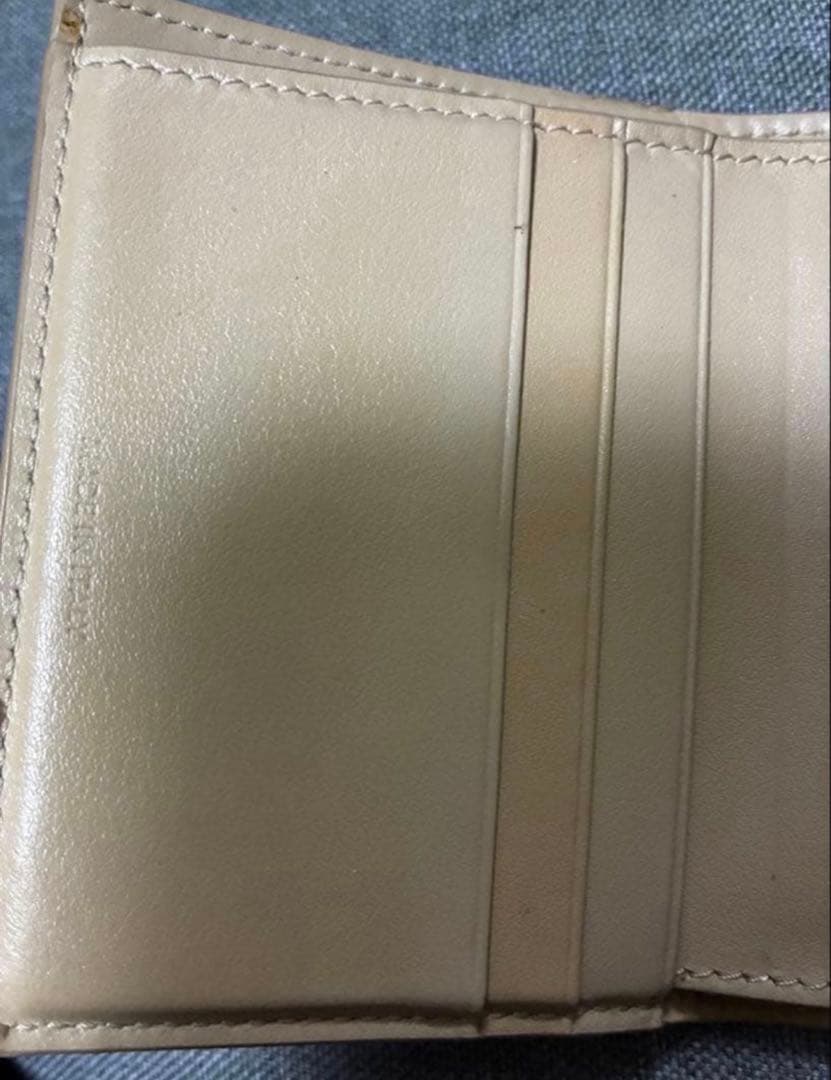 セリーヌCELINEスモール トリフォールド ウォレット ベージュ 美品