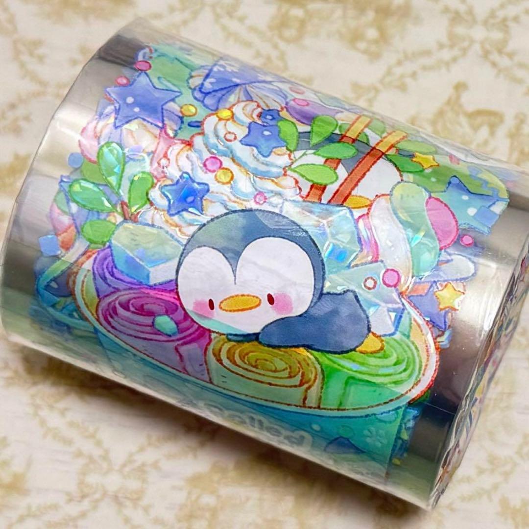 海外 PETテープ マスキングテープ ぺんぎんフラペチーノ