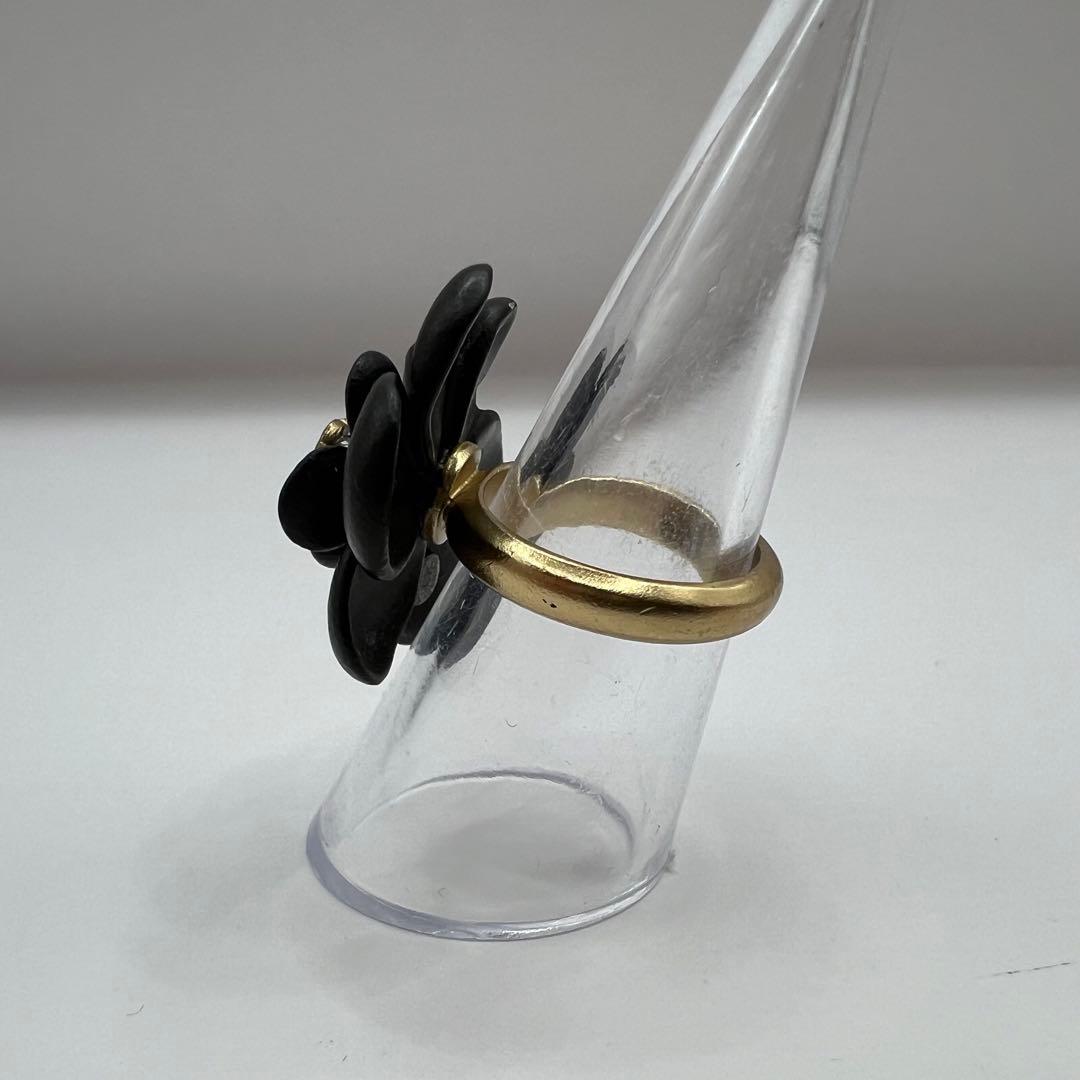 【極美品】シャネル リング 13号 ココマーク カメリア ラインストーン 02A