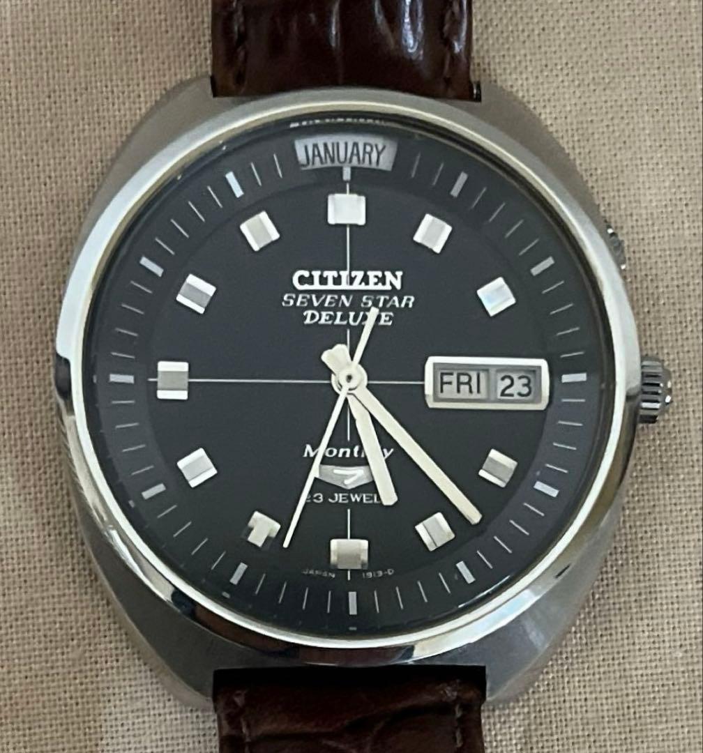 動作確認済 シチズン セブンスター デラックス マンスリー ビンテージ 23石