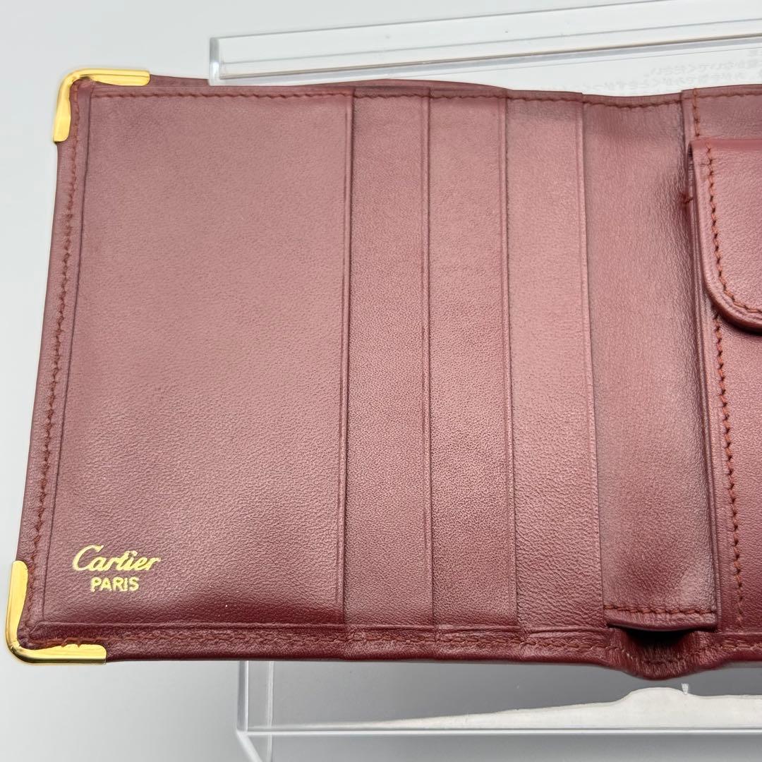 ✨美品✨カルティエ マストライン レザー 二つ折り財布 レディース カード付