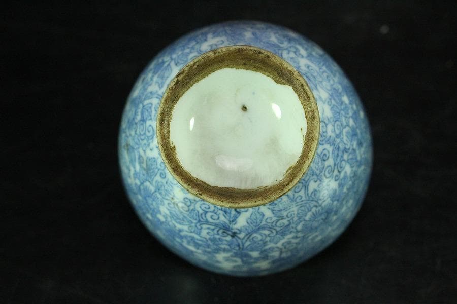 煎茶 染付 碗 五件 時代物(K-LC763)