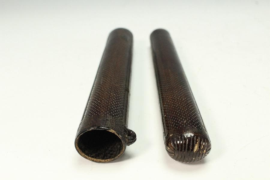 提げ物 煙管筒 網代 花鳥蒔絵(K-YC418)