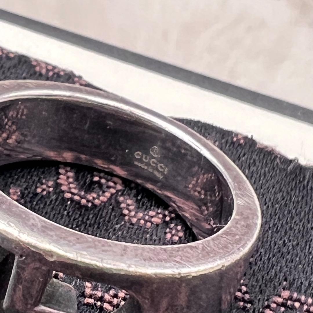 人気✨GUCCI シルバーリング Gロゴ 表記19号 袋付