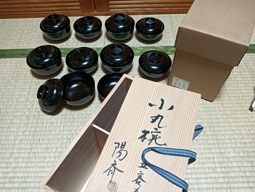 【Cecile】輪島塗　 岡本陽斎作　小丸椀 ５組セット