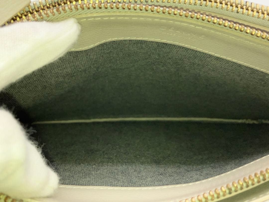 CELINE トリオ ラージ レザー ショルダーバッグ ライドグレー