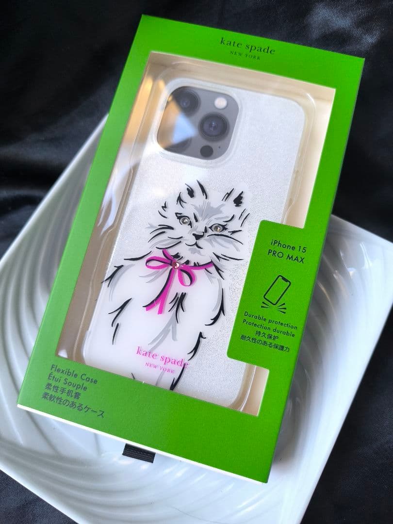 新品 ケイトスペード ウィスカーズ iPhone15 Pro Max カバー