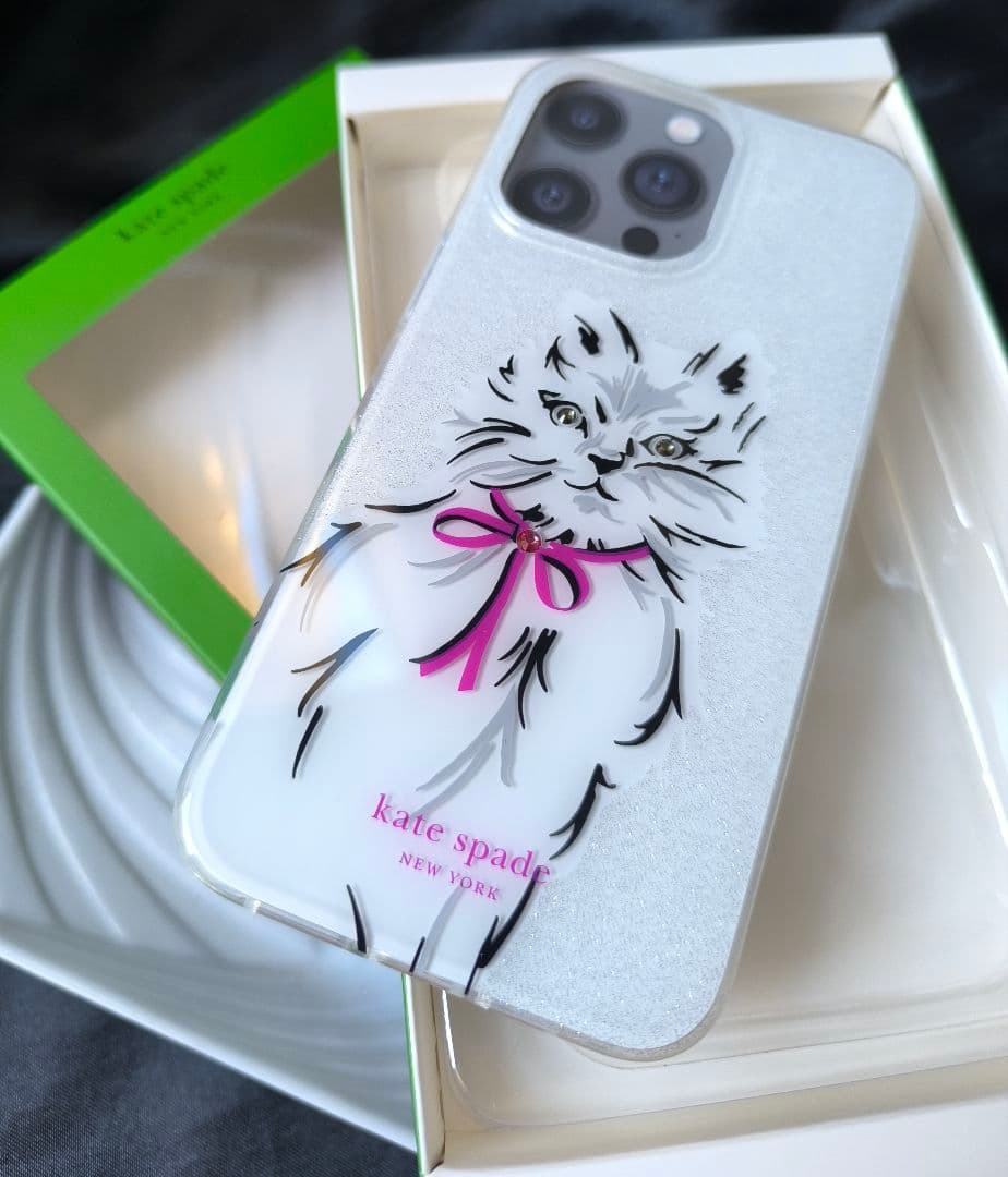 新品 ケイトスペード ウィスカーズ iPhone15 Pro Max カバー