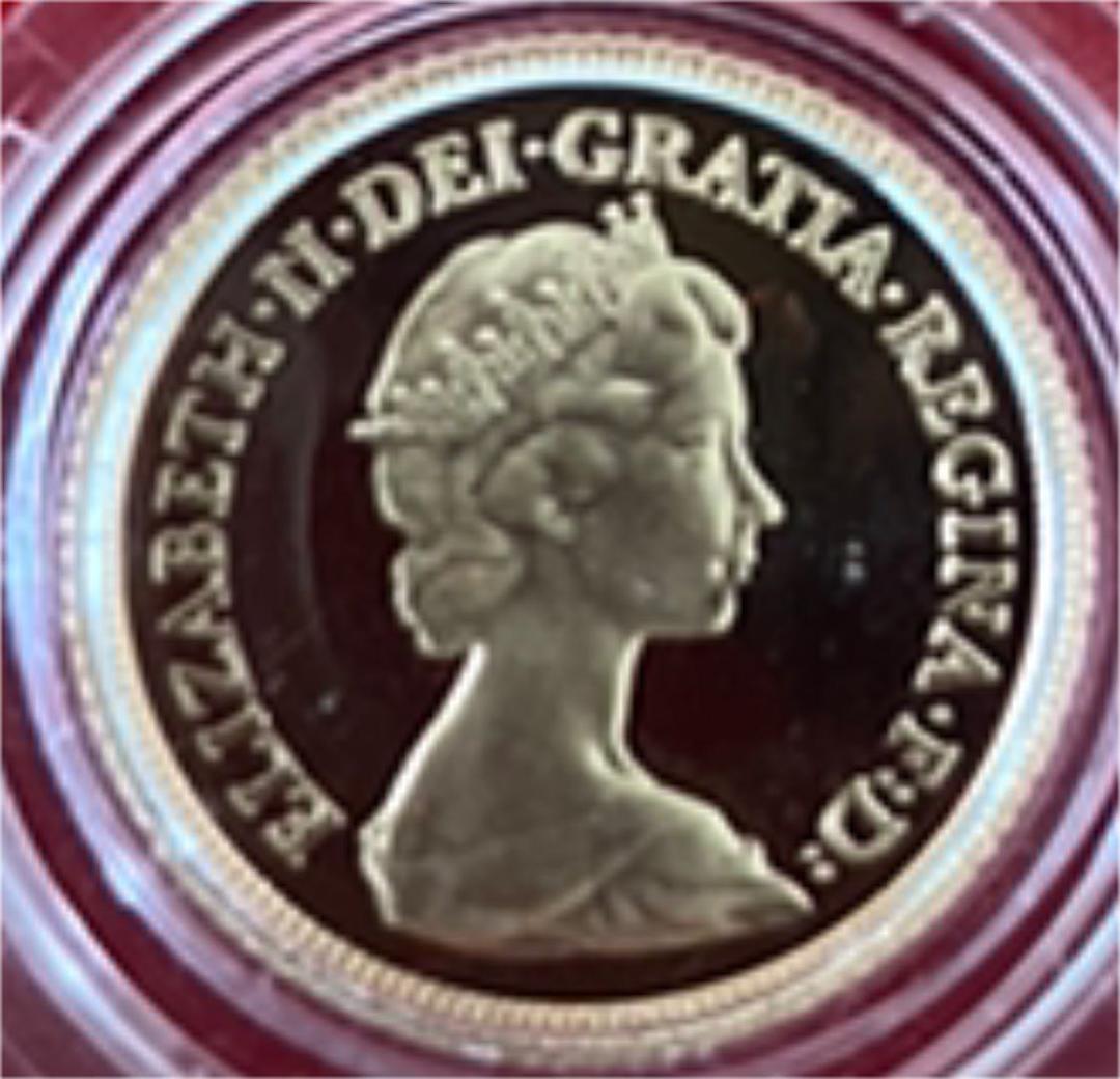 1980年　1/2ソブリン金貨　エリザベス2世　プルーフ金貨