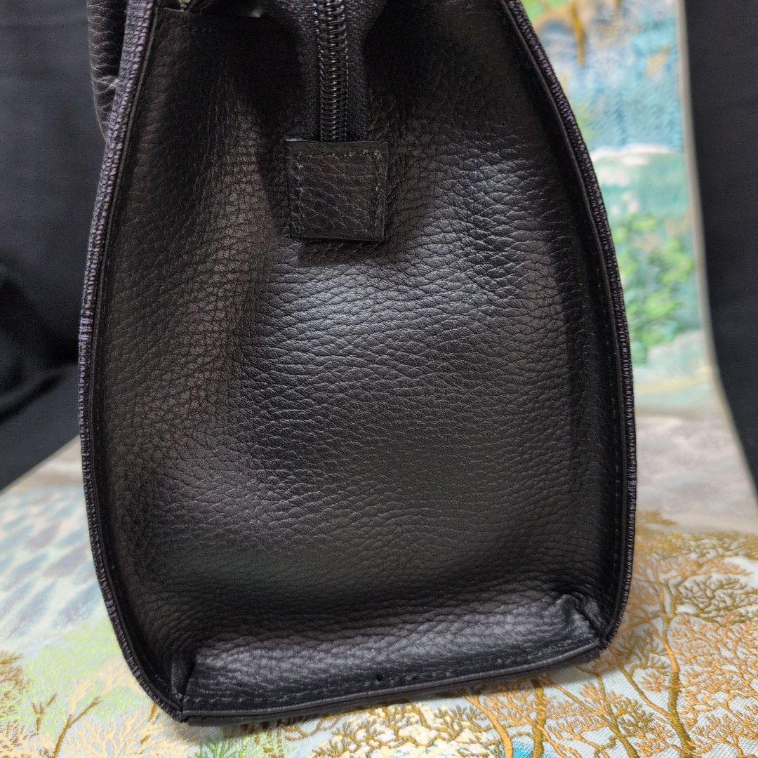 高級利休バック　黒紫花弁　 シンプル トートバッグ 和装バッグ新品