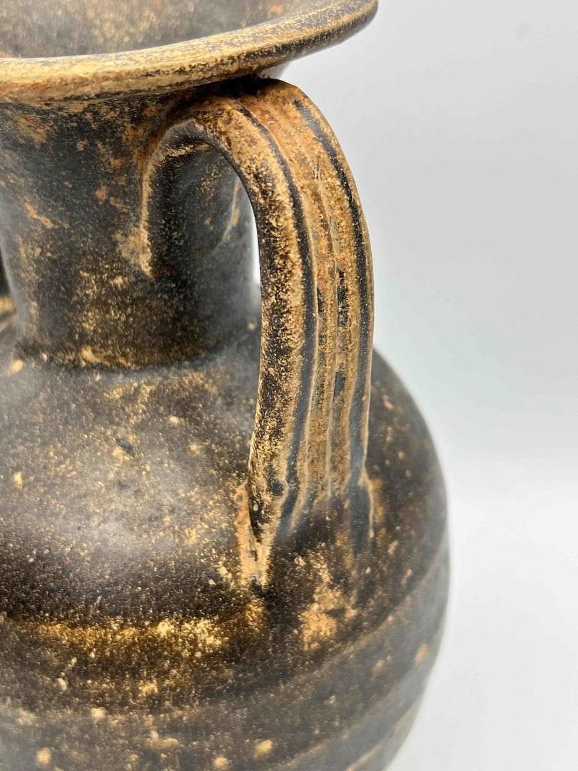 宋 古吉州窯黑釉執壺 水注 水滴　水指　水差し 古賞物　華道　香具(A-61)