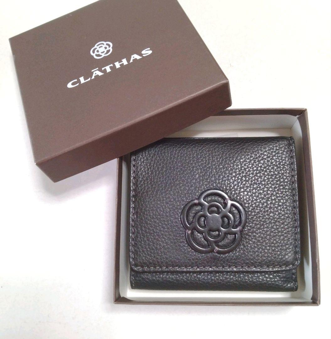 クレイサス✴️アンブラン カメリア 本革 折り財布〈黒〉【新品】箱なし