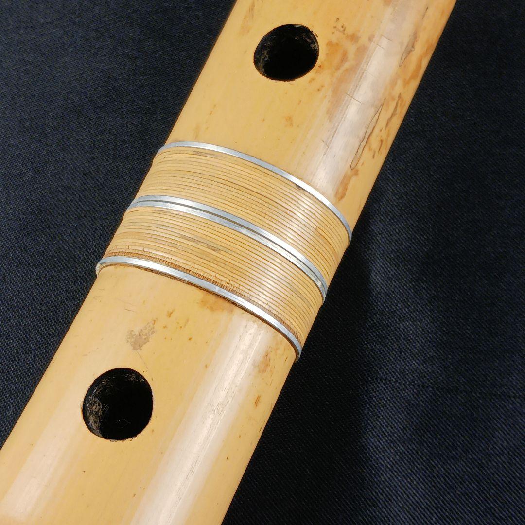 Y3110-1 琴古流 尺八 月童 銀三線 全長67㎝ 竹製