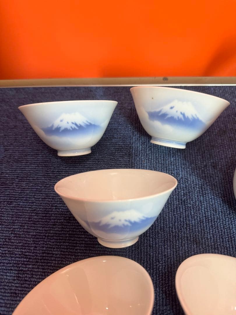 1836 深川製磁　富士山文　茶器セット　急須1客　湯呑5客