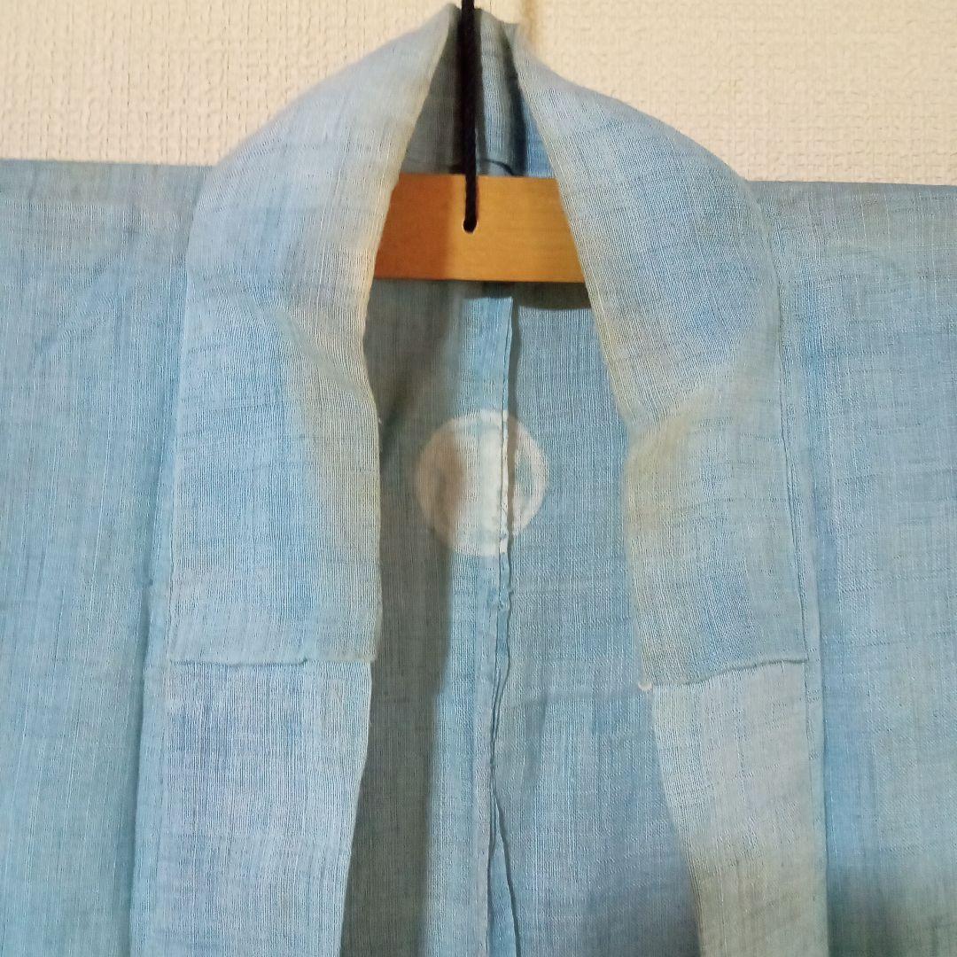 藍染め古布　赤穂浅野家家紋付　藍染め古着　ボロ藍染　藍染め　家紋付　藍染めハギレ