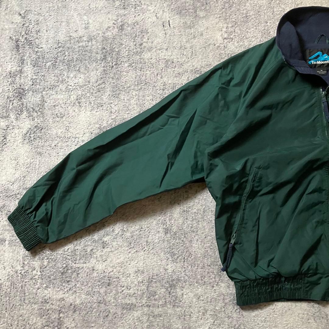 90sTriMountain短丈ウォームアップジャケット企業刺繍ナイロングリーン