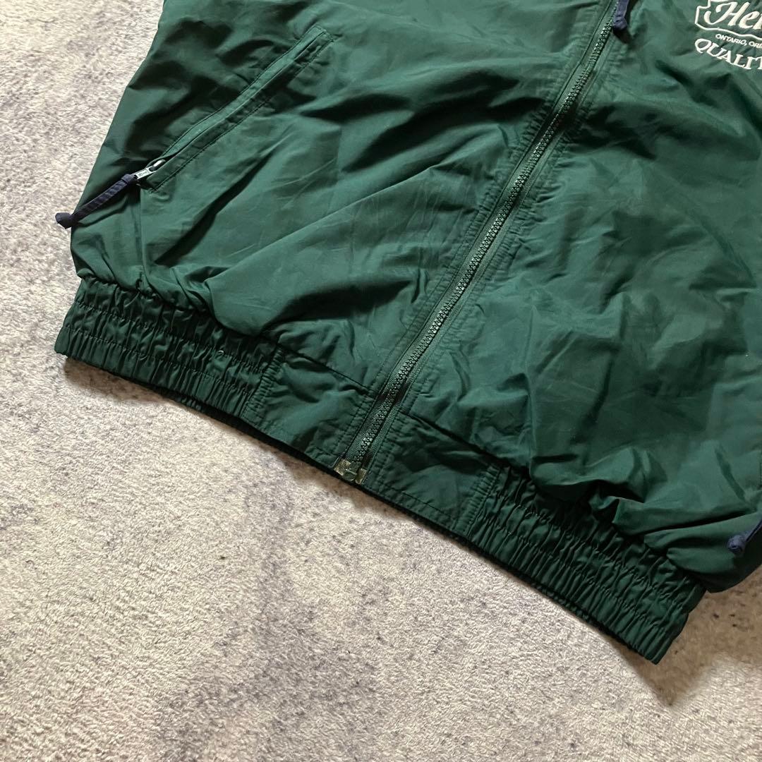 90sTriMountain短丈ウォームアップジャケット企業刺繍ナイロングリーン