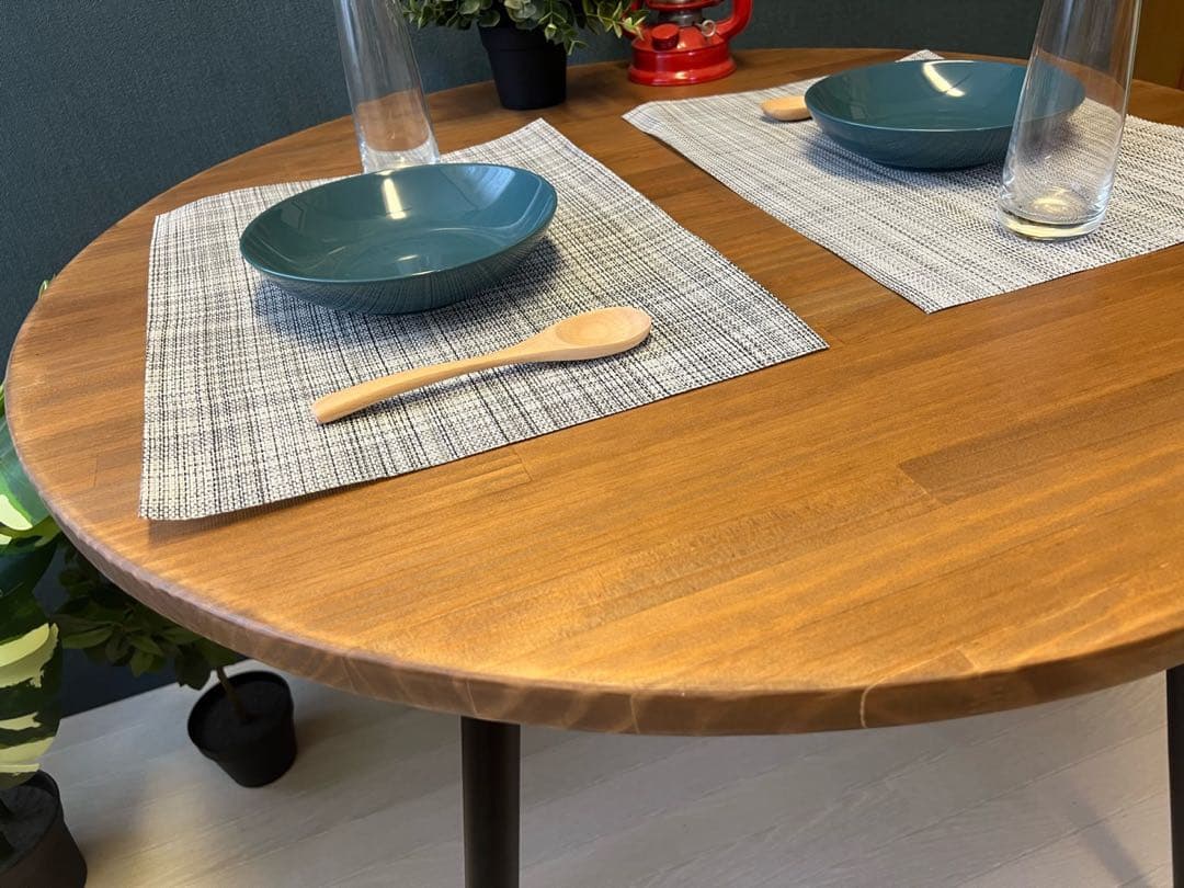 【オーダー】 テーブル 正方形 80cm パイン ウォルナット調 ボルト連結脚