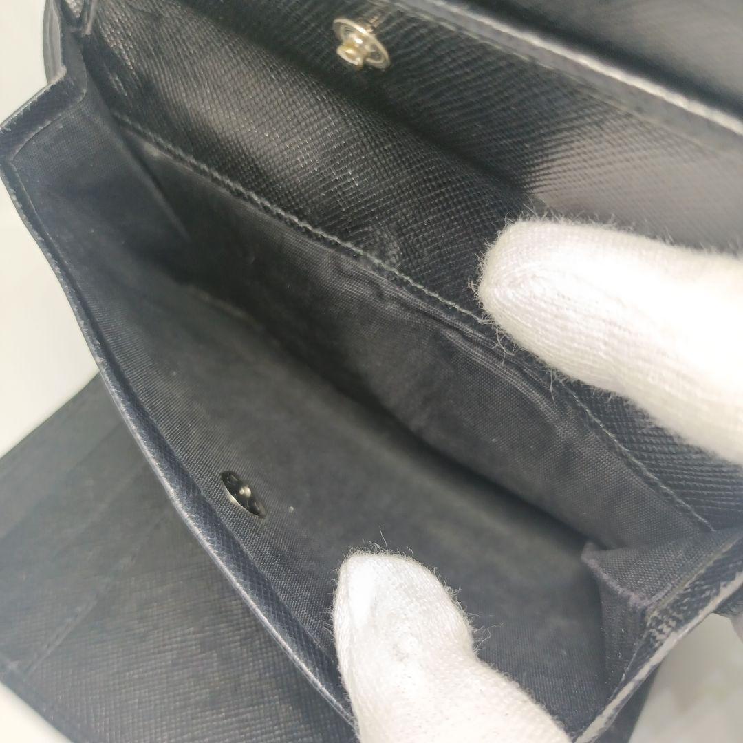 プラダ三つ折り財布 PRADA折財布ブラック
