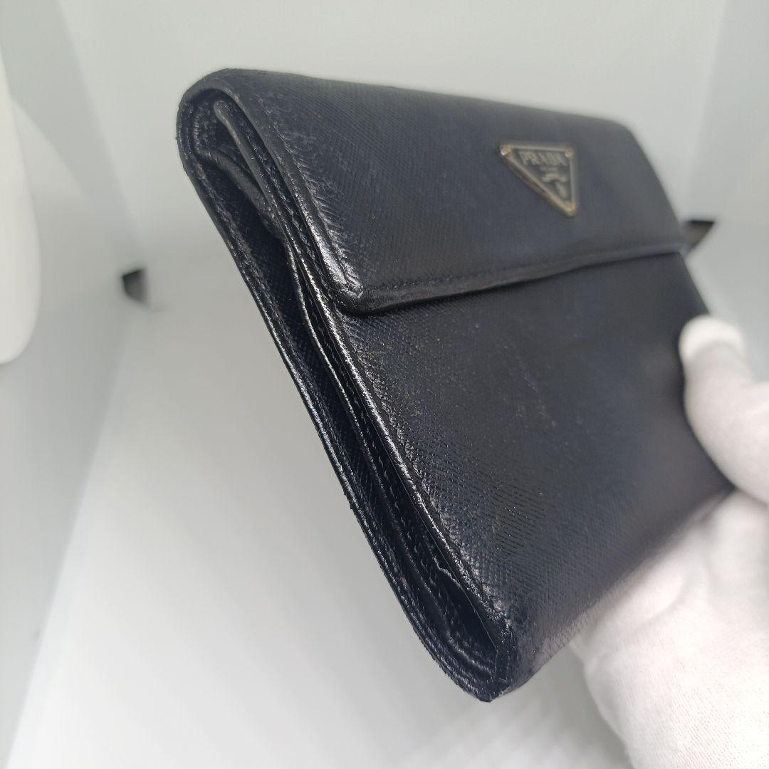 プラダ三つ折り財布 PRADA折財布ブラック